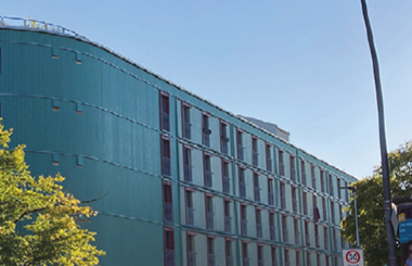 Detail Titel unseres Buches Frauenwohnen im Alter, rot in rot mit einer griechischen Frauenstatue mit Blick nach links