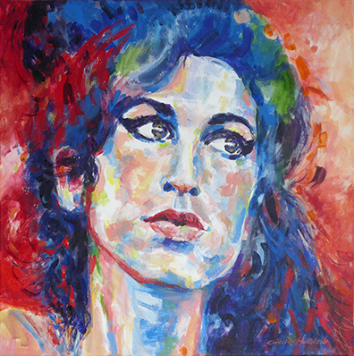 Amy Winehouse, portrait in acrylic