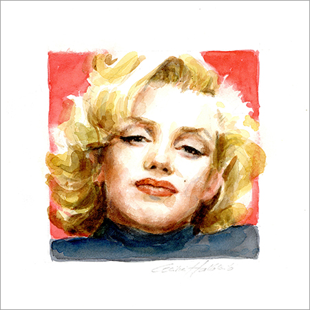 Marilyn Monroe, Portrait in Aquarell