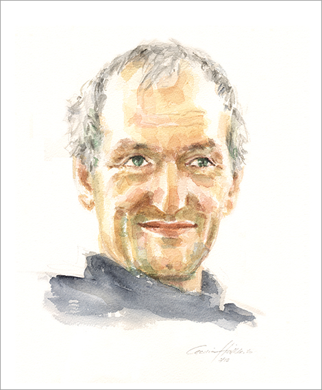 Ronny, about 40, portrait in watercolour