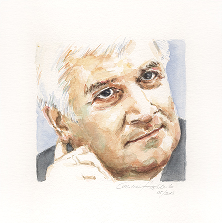 Horst Seehofer, portrait in watercolour