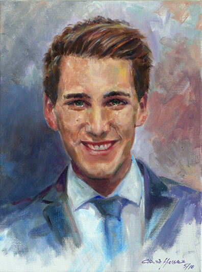 Steffen, junger Mann, Portrait in Öl